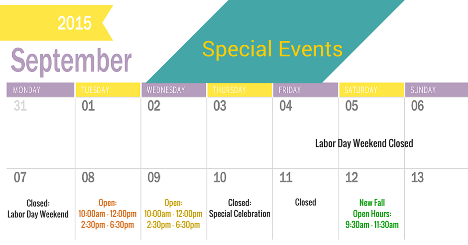 September's Special Events!